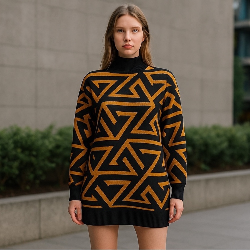 William Kasper Cashmere Vintage 80’s Retro Geometric Sweater Women’s size M